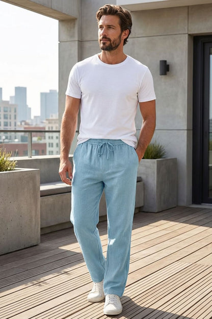 Herren Leinen Hose – Drawstring – Trage-Detail