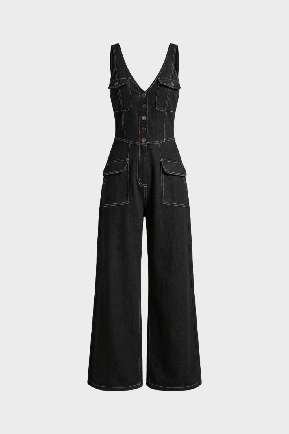 Damen Denim Jumpsuit – Wide-Leg – Lifestyle-Look