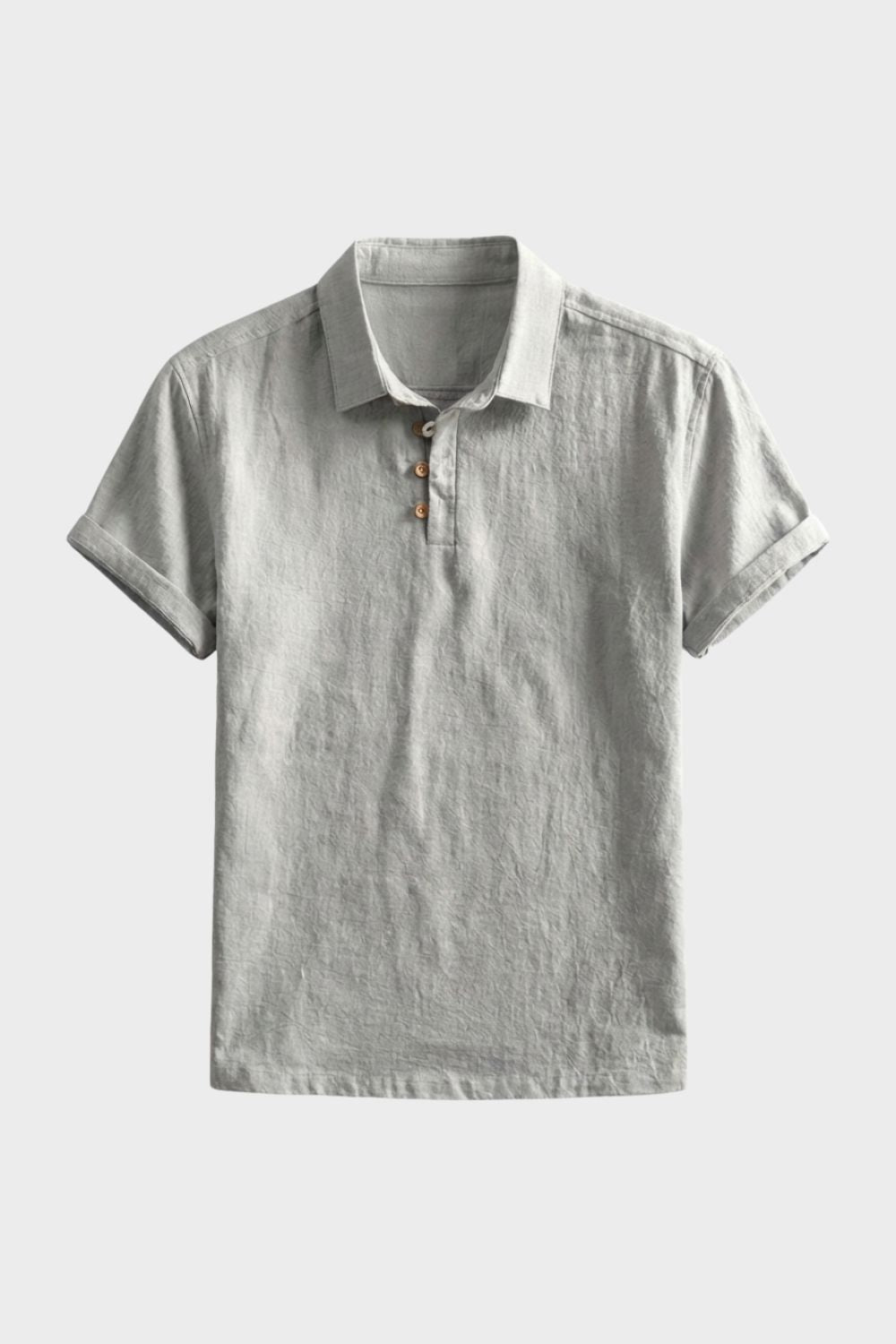 Herren Naturleinen Polo – Henley – Lifestyle-Look