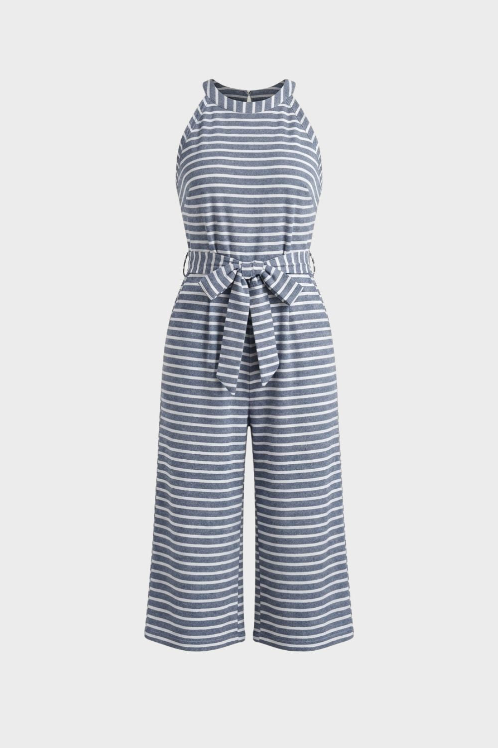 Damen Streifen Jumpsuit – Halterneck – Lifestyle-Look