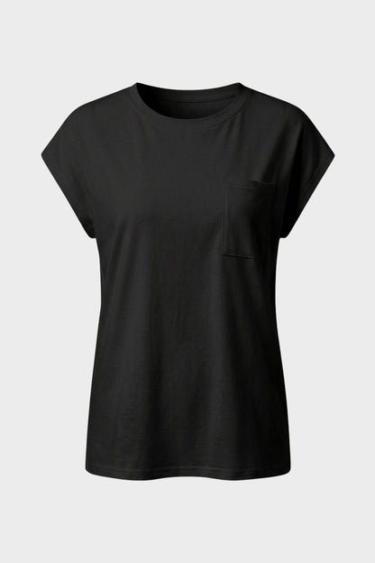 Damen Basic Tee – Loose Crew – Lifestyle-Look