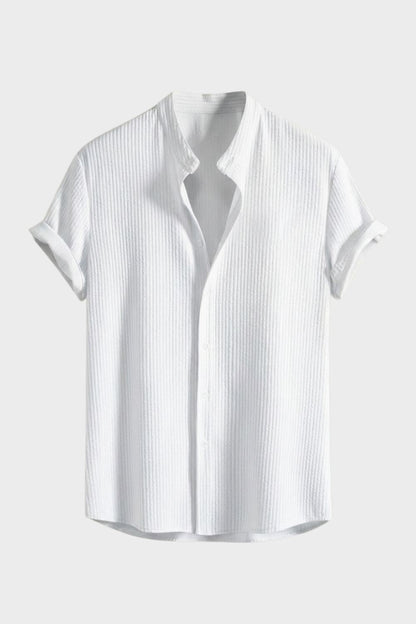 Herren Italo-Hemd – Stand-Collar – Material-Detail