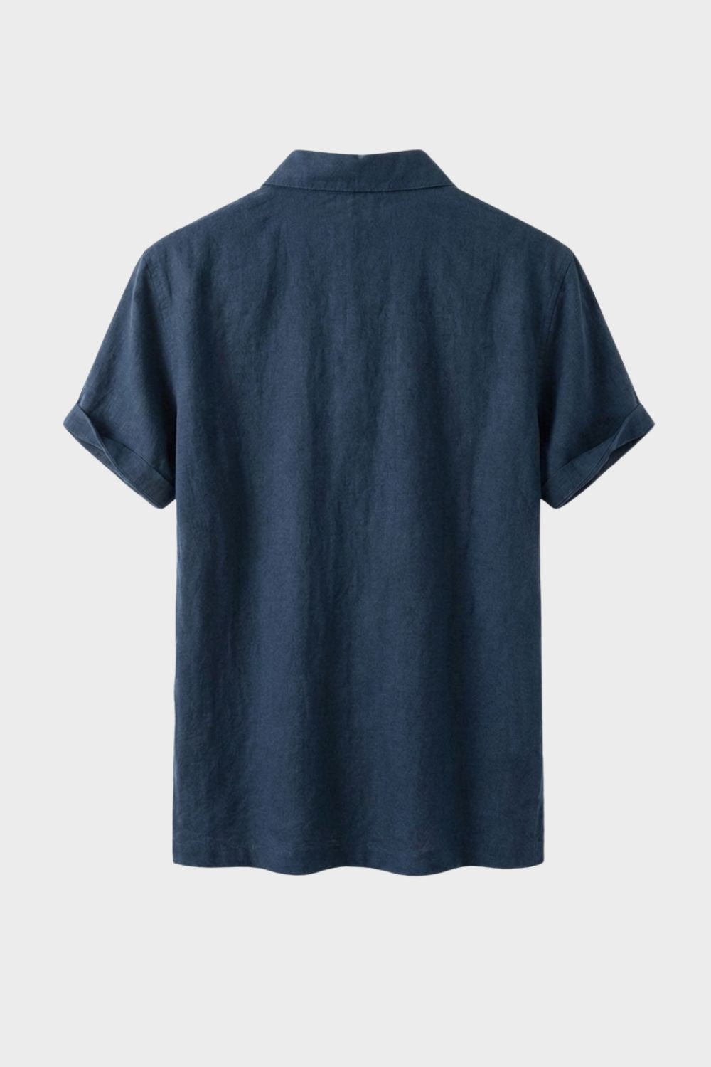 Herren Naturleinen Polo – Henley – Detail-Ansicht