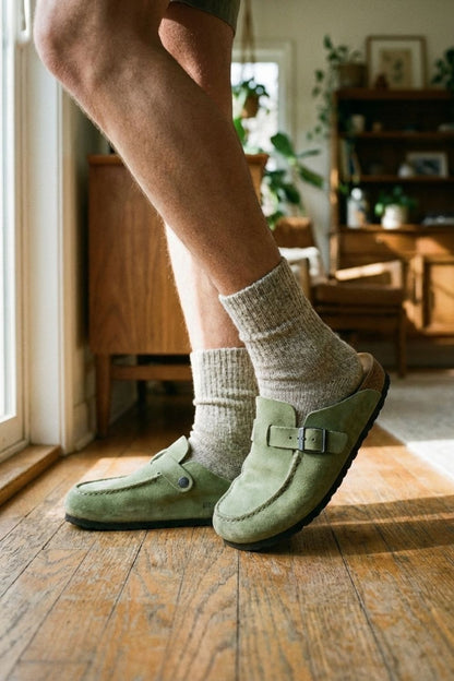 Pantoletten Damen Clogs mit Schnalle geschlossen
