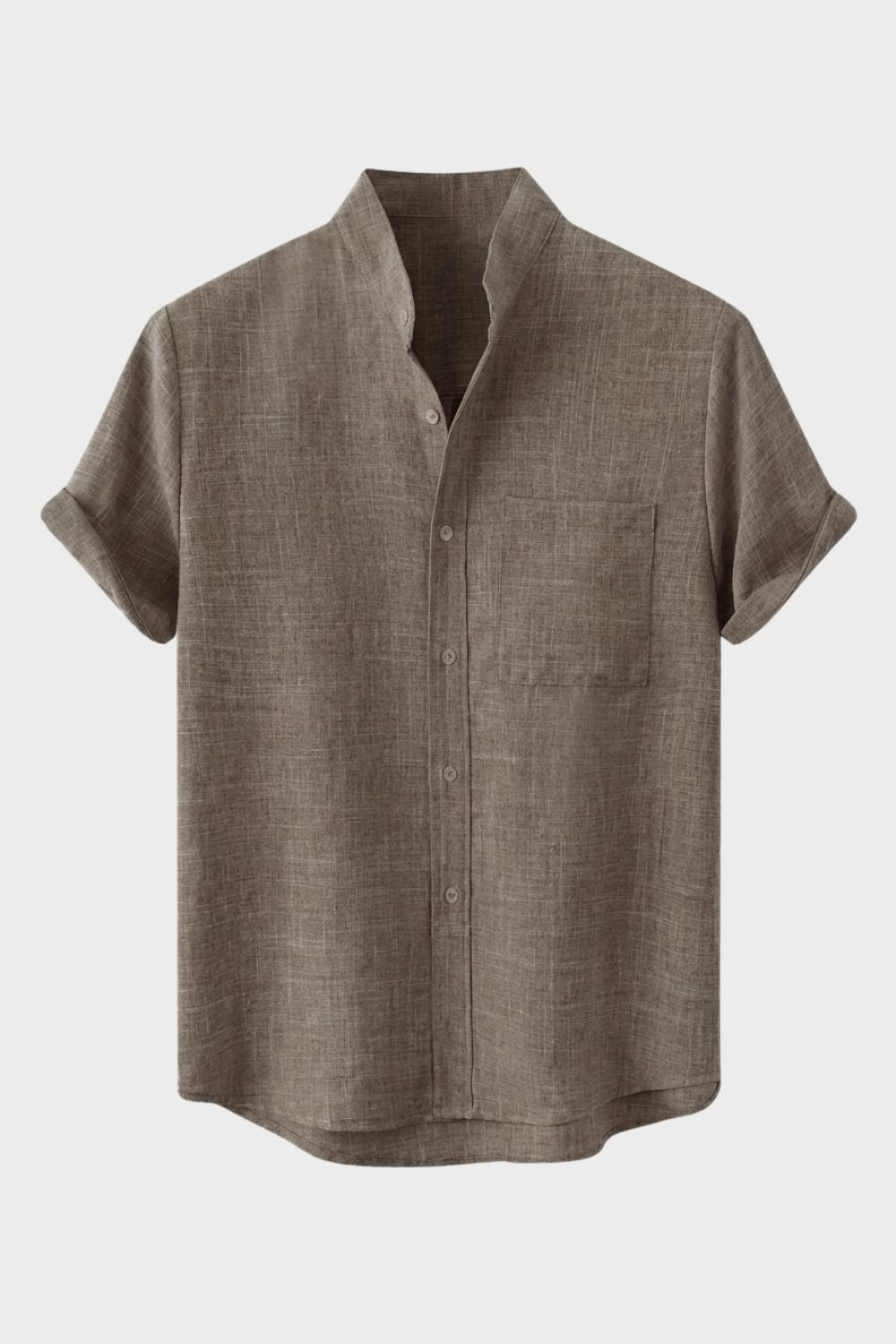 Herren Sommerhemd – Stand-Collar – Material-Detail