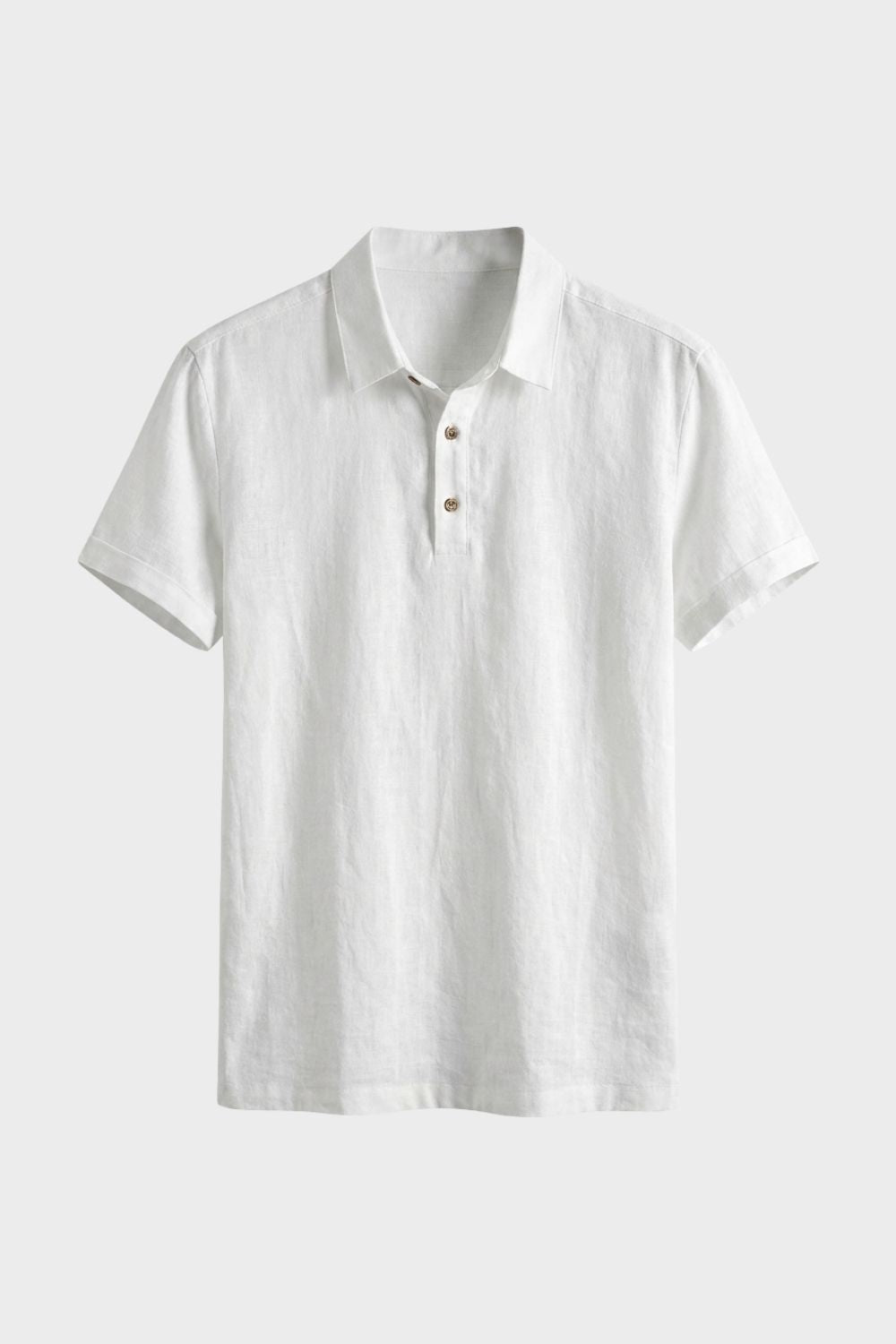 Herren Naturleinen Polo – Henley – Material-Detail