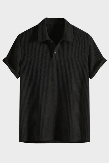 Herren Ribbed Polo – Kurzarm – Material-Detail