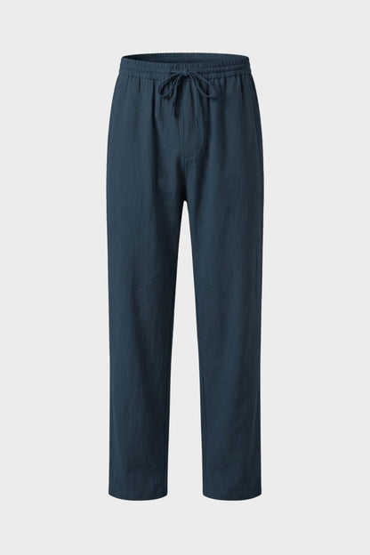 Herren Leinen Hose – Drawstring – Material-Detail