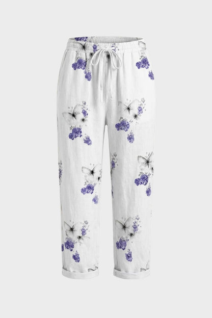 Damen Streifen Hose – Sommer – Rückansicht