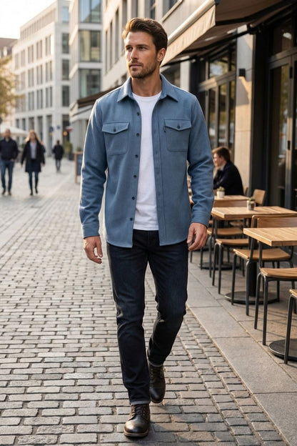 Herren Overshirt – Brusttaschen – Sicht von oben