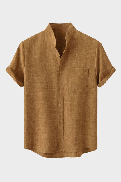 Herren Sommerhemd – Stand-Collar – Rückansicht
