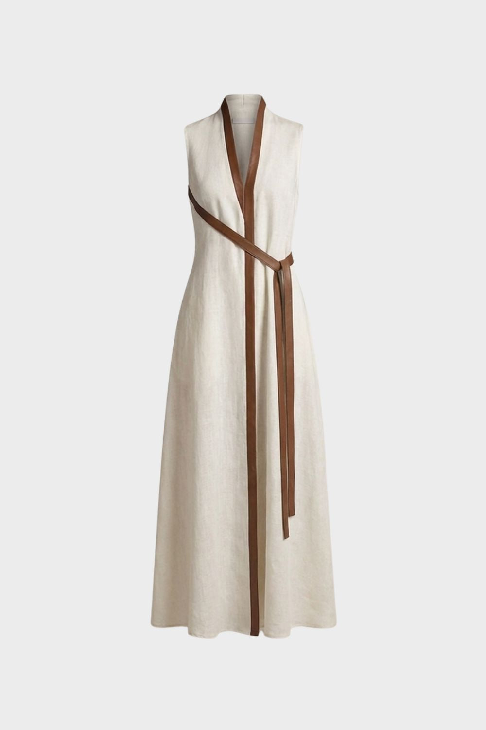 Damen Sommer Maxikleid | Taillengürtel – Material-Detail