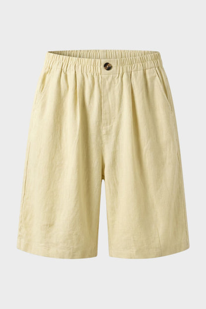 Damen Bermuda Shorts – Leinen – Material-Detail