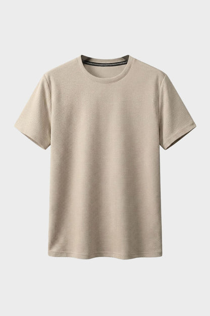 Herren Waffle Tee – Crew Neck – Material-Detail