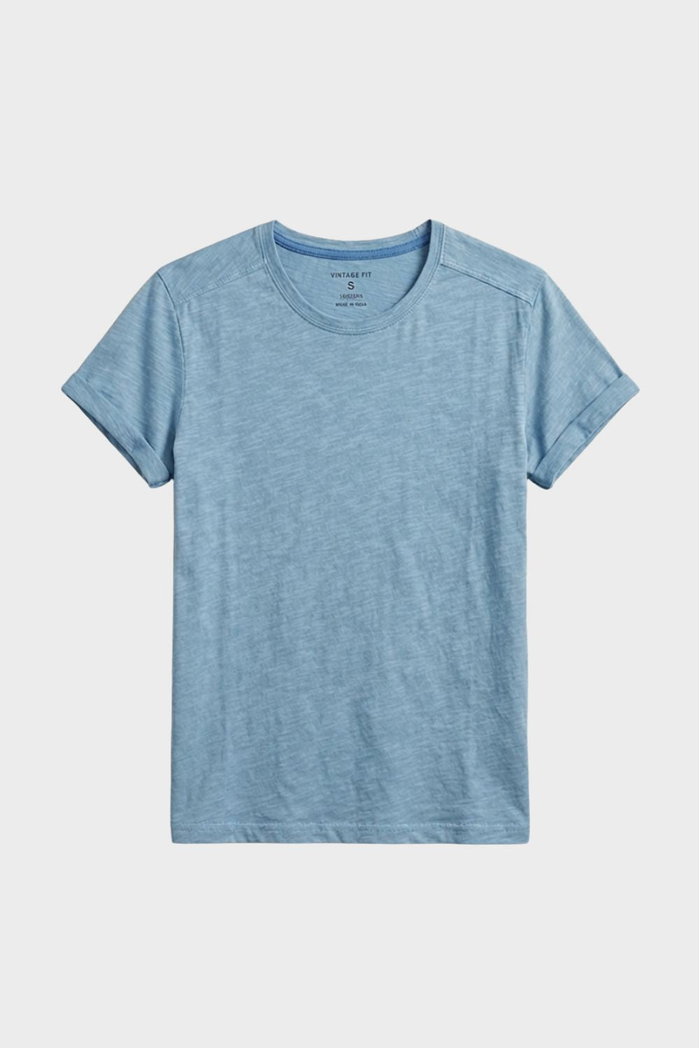 Herren Basic Tee – Vintage Crew – Material-Detail