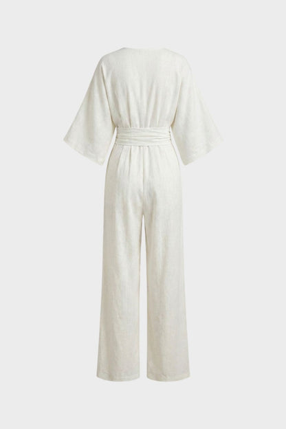 Damen Wickel Jumpsuit | Sommer – Detail-Ansicht