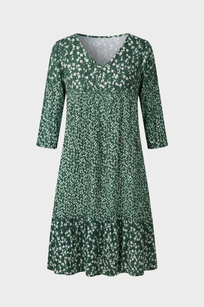 Damen Print Minikleid – Tiered – Rückansicht
