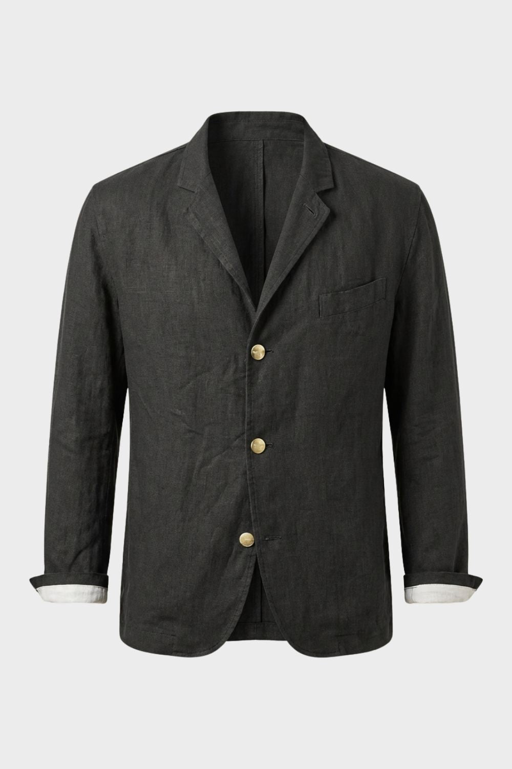 Herren Leinen Sakko – Single 3-Knopf – Material-Detail
