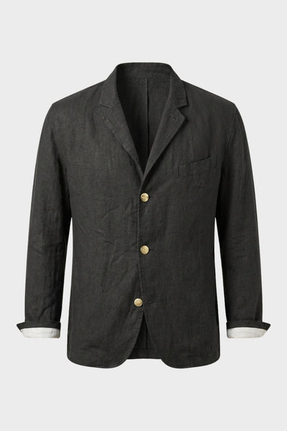 Herren Leinen Sakko – Single 3-Knopf – Material-Detail