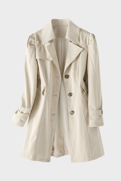 Trenchcoat Damen Mantel mit Reverskragen und Knopfleiste