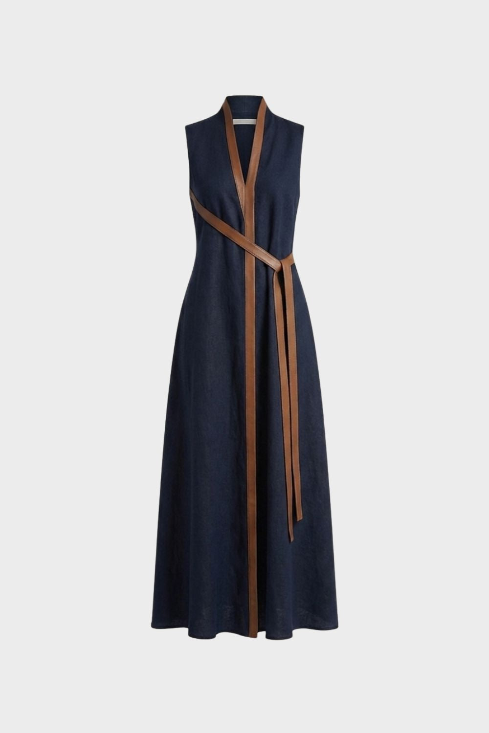 Damen Sommer Maxikleid | Taillengürtel – Rückansicht