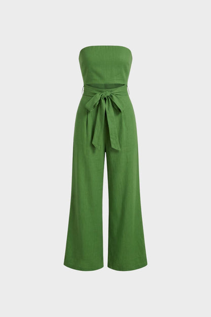 Damen Jumpsuit – Strapless Wide-Leg – Rückansicht