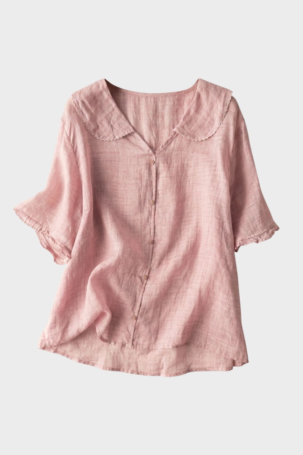 Bluse Damen mit Kurzarm und Knopfleiste