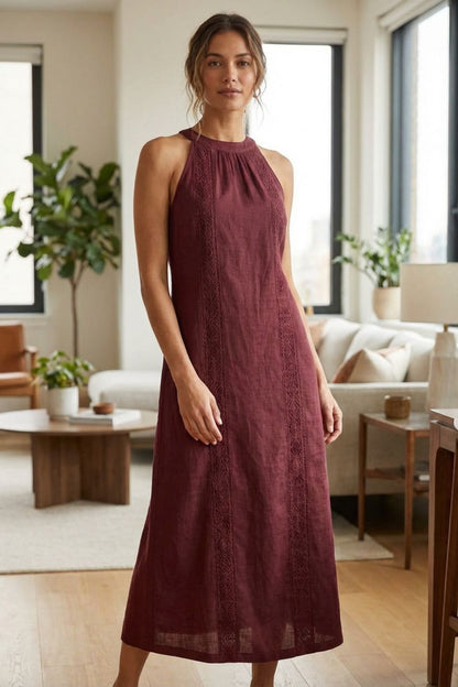 Damen Maxikleid | Stehkragen Ärmellos – Styling-Inspiration