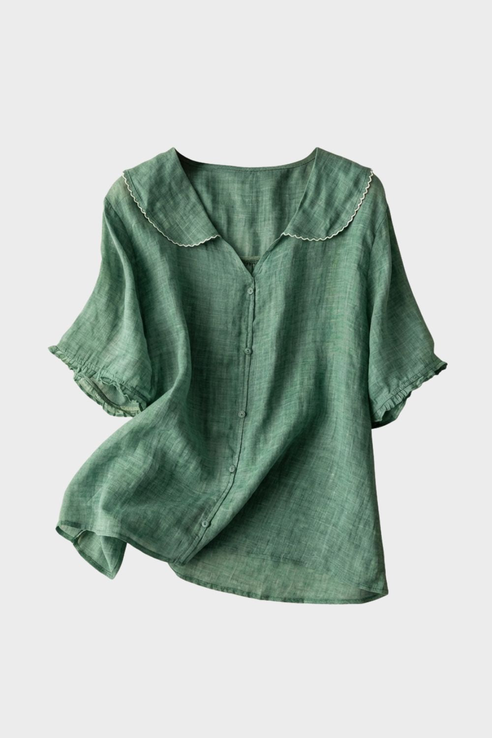 Bluse Damen mit Kurzarm und Knopfleiste