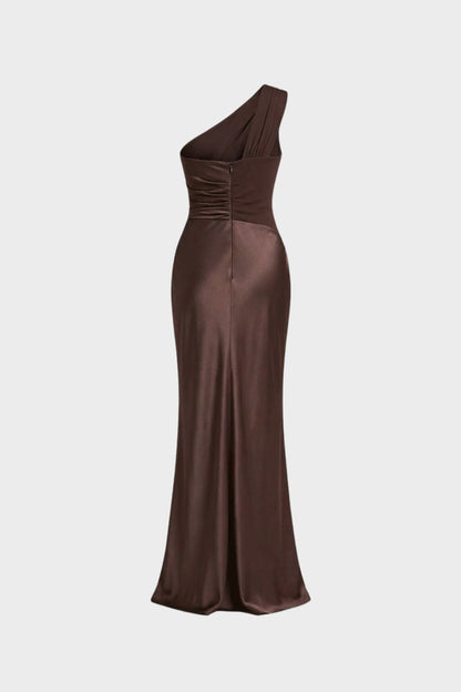 Damen Satin Maxikleid – Hochzeit – Detail-Ansicht