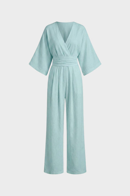 Damen Wickel Jumpsuit | Sommer – Rückansicht