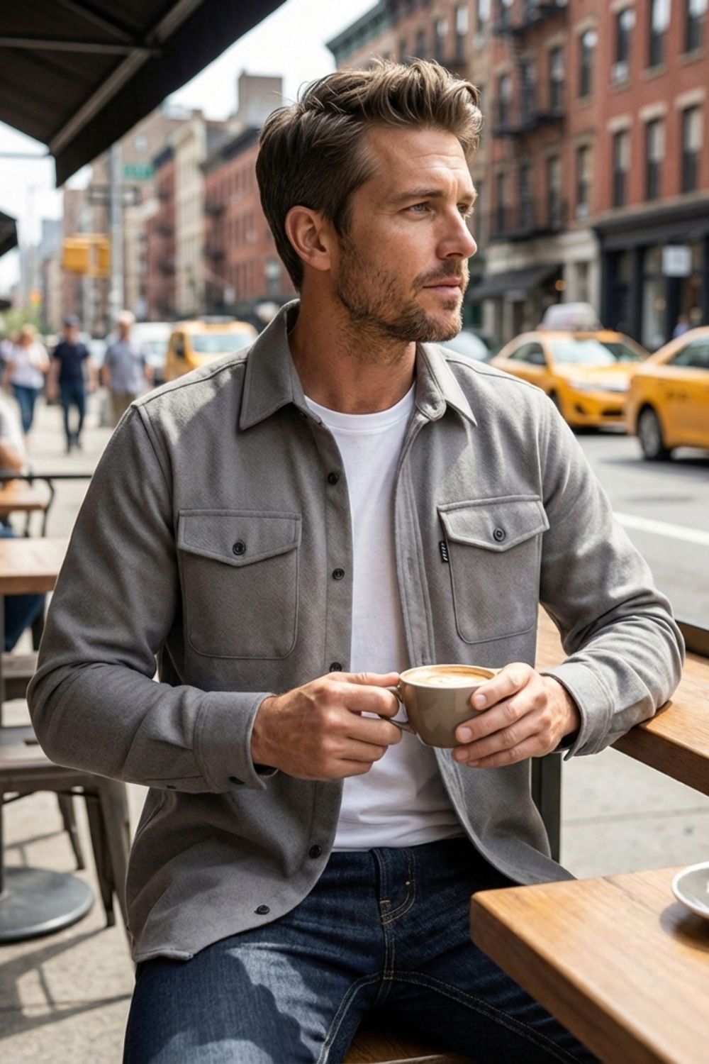 Herren Overshirt – Brusttaschen – Tragestil-Beispiel