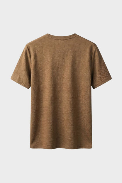 Herren Waffle Tee – Crew Neck – Detail-Ansicht
