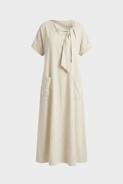 Damen Loose Maxikleid | Rundhals – Material-Detail