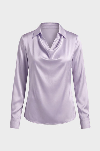 Damen Satin Bluse – Wasserfall – Styling-Inspiration