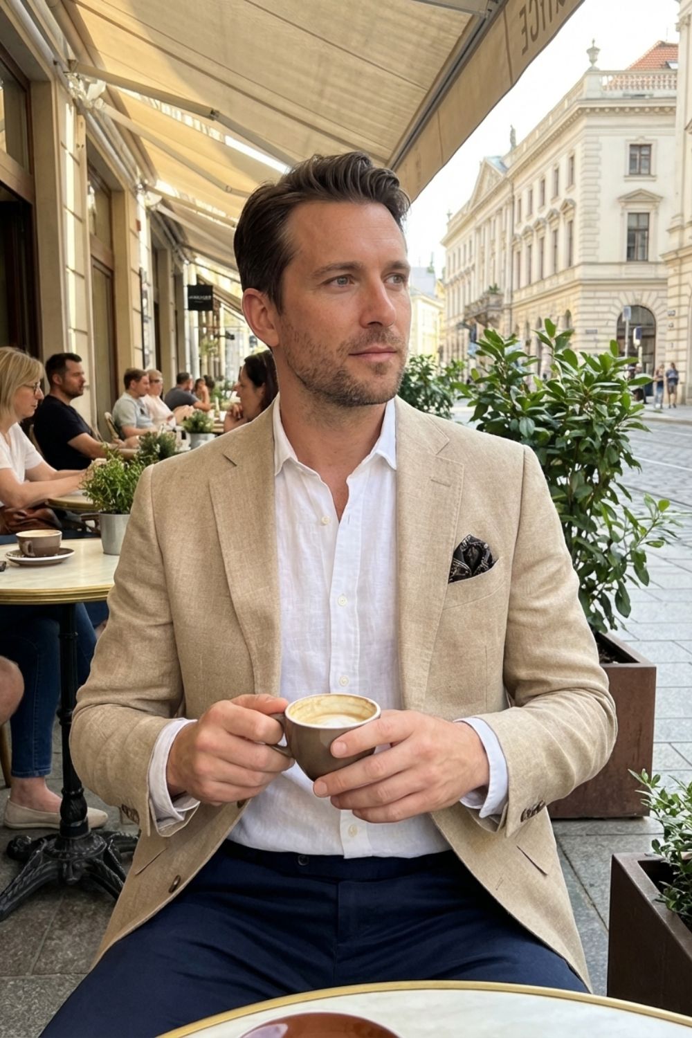 Herren Blazer – Slim-Fit-Blazer mit Zwei-Knopf-Verschluss und fallendem Revers für Business & Smart Casual
