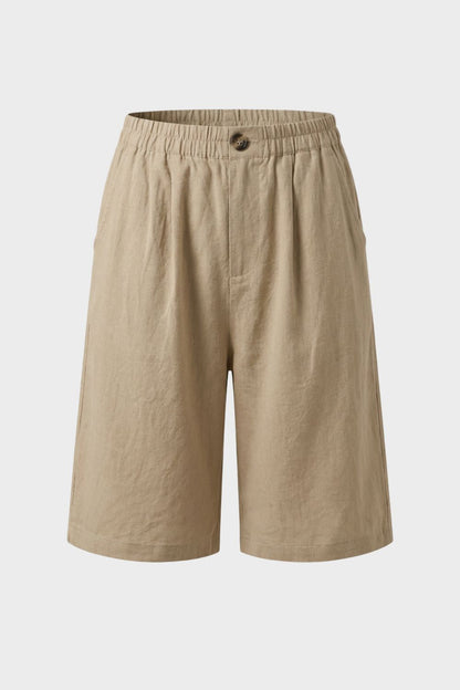 Damen Bermuda Shorts – Leinen – Detail Verarbeitung