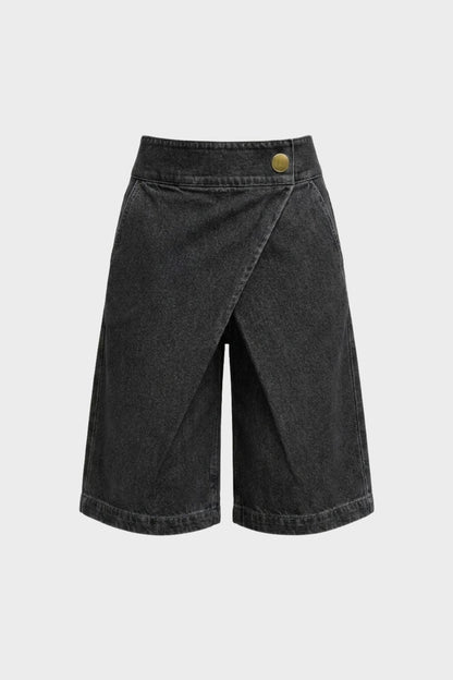 Damen Jeansshorts | High-Waist Knopfleiste – Hauptansicht