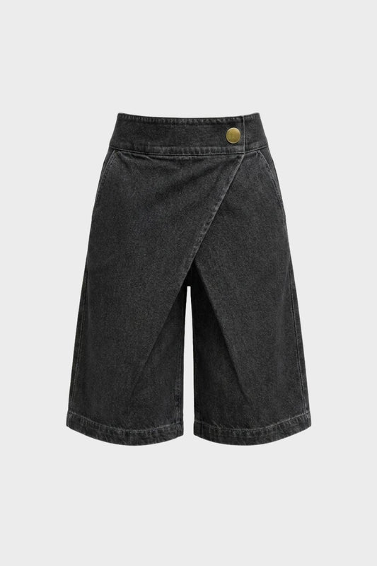 Damen Jeansshorts | High-Waist Knopfleiste – Hauptansicht