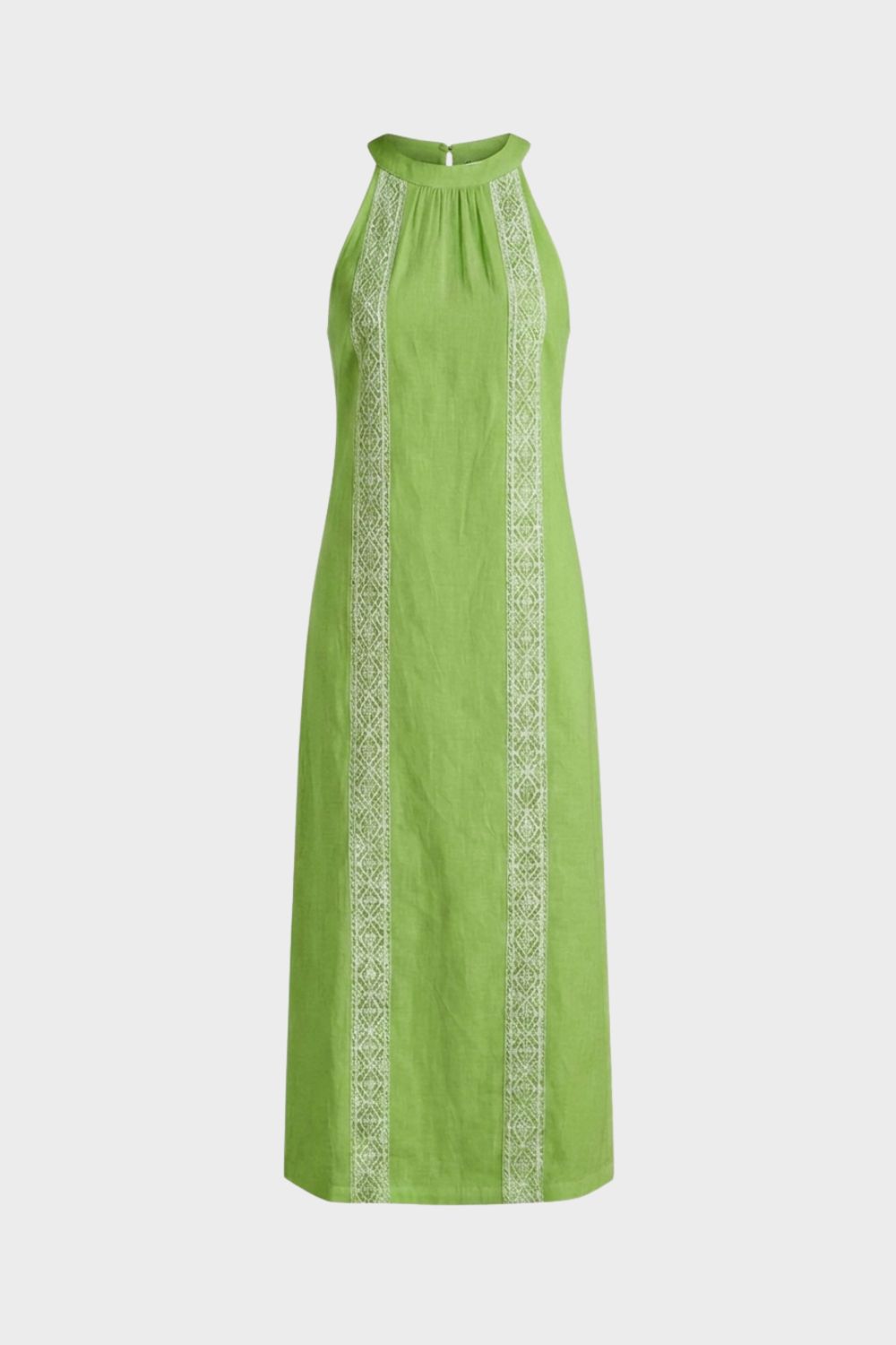 Damen Maxikleid | Stehkragen Ärmellos – Rückansicht