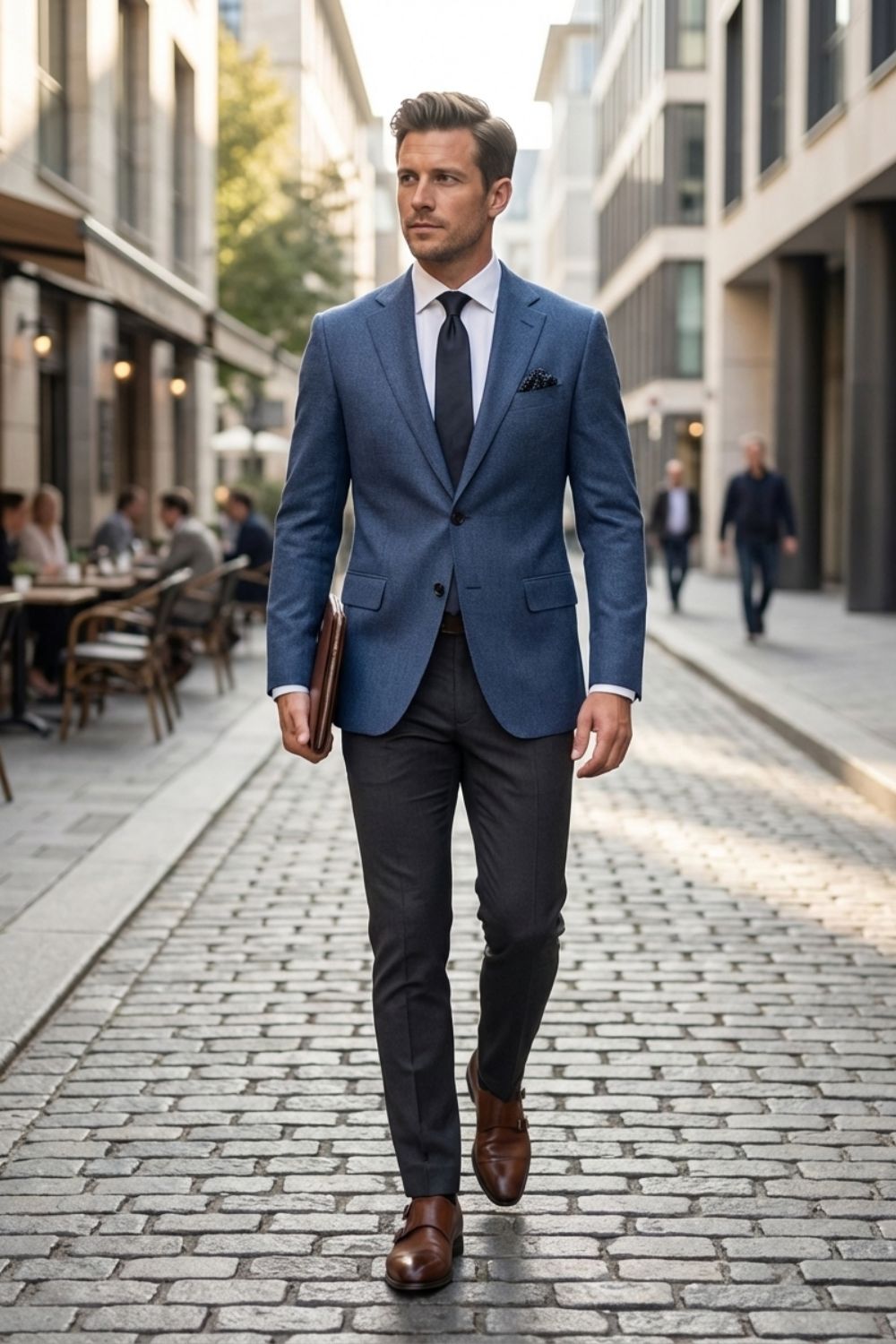 Herren Blazer – Slim-Fit-Blazer mit Zwei-Knopf-Verschluss und fallendem Revers für Business & Smart Casual