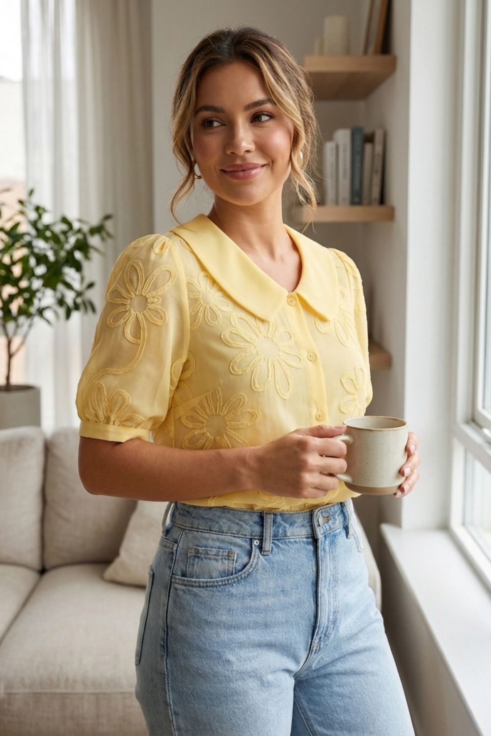 Damen Daisy Bluse – Peter-Pan – Sicht von oben