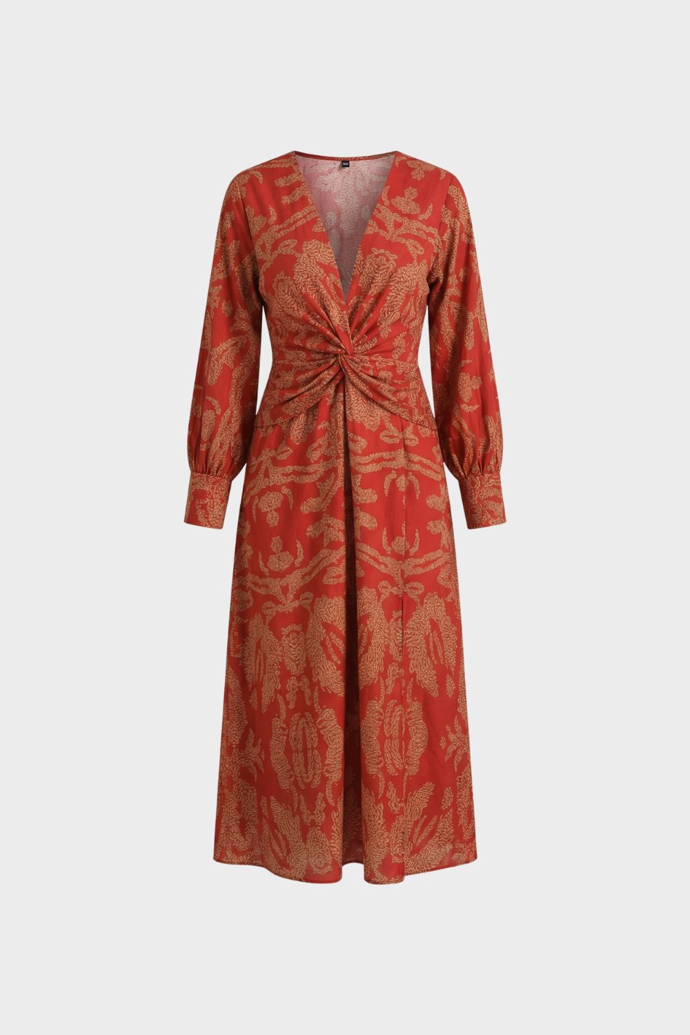 Midikleid Damen Wickeloptik mit V-Ausschnitt