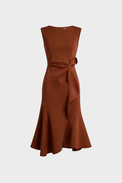 Damen Volant Midikleid – Cocktail – Tragestil-Beispiel