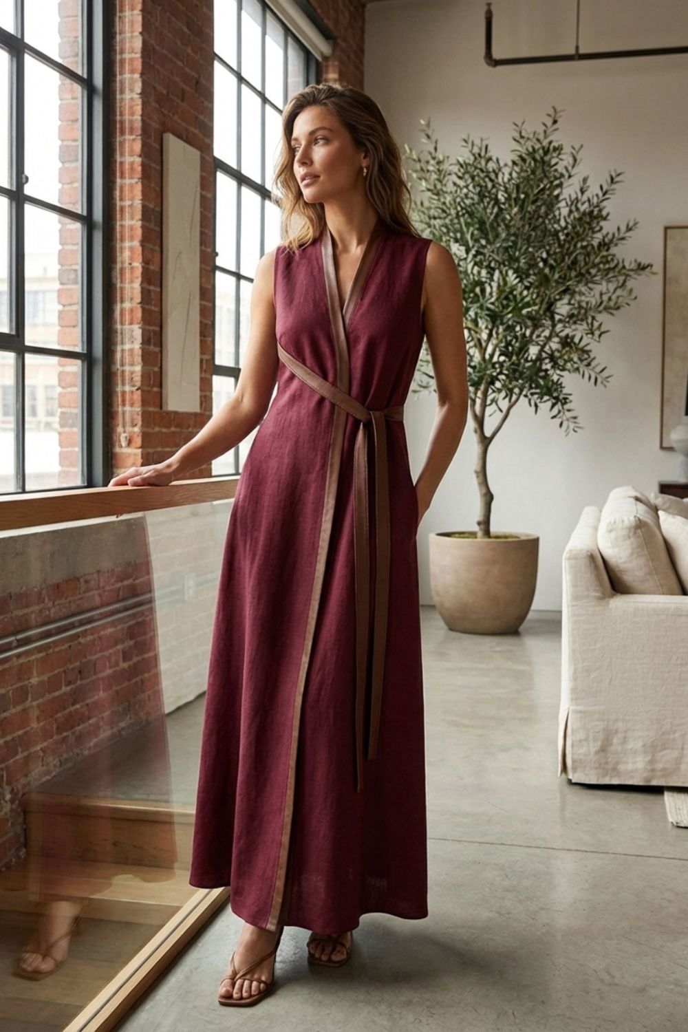 Damen Sommer Maxikleid | Taillengürtel – Styling-Inspiration