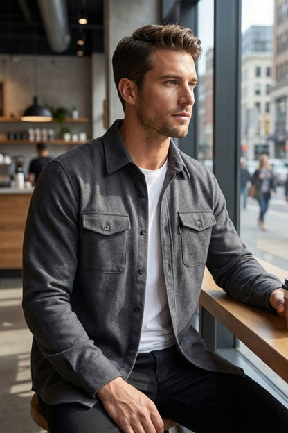 Herren Overshirt – Brusttaschen – Side-Profile
