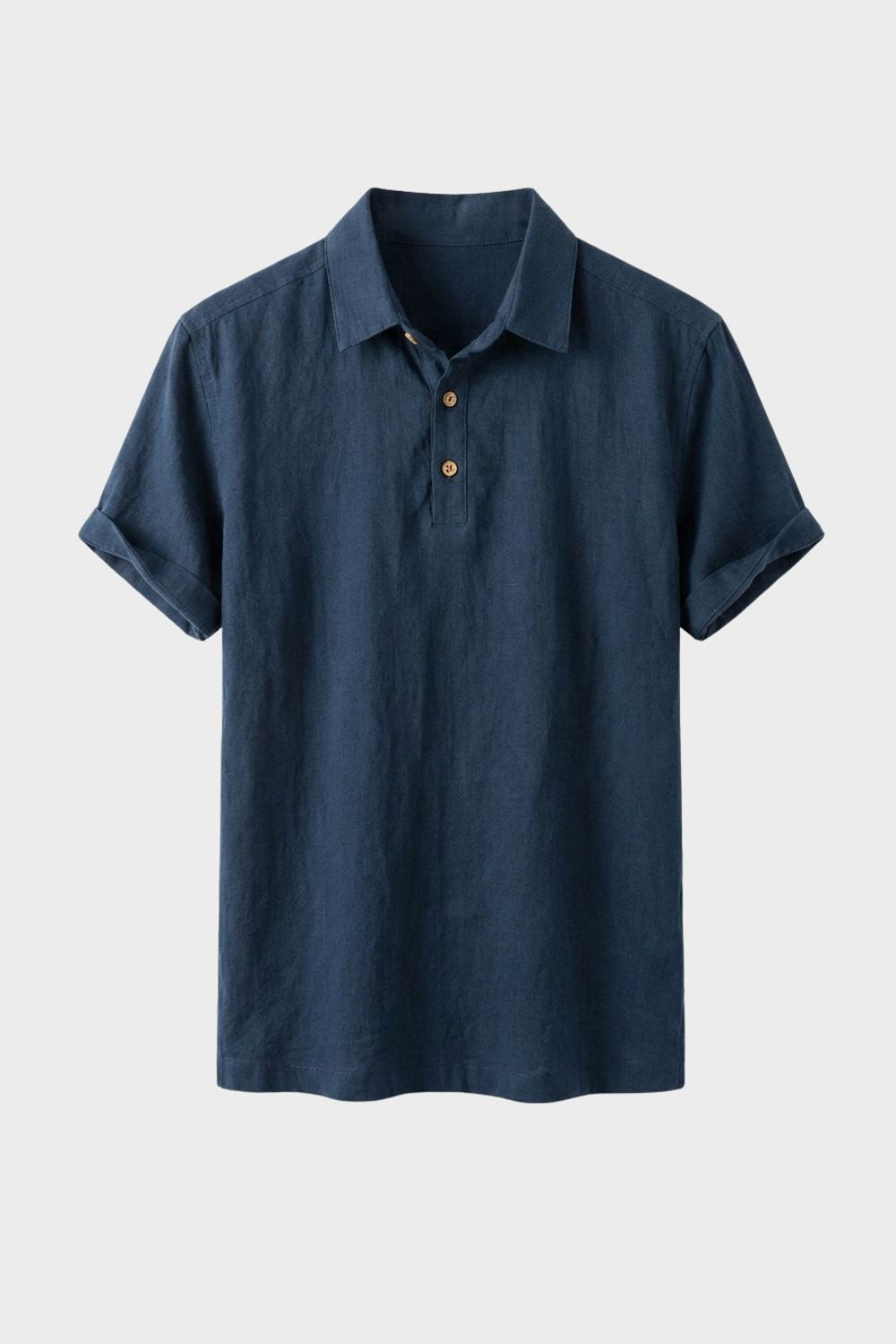Herren Naturleinen Polo – Henley – Hauptansicht