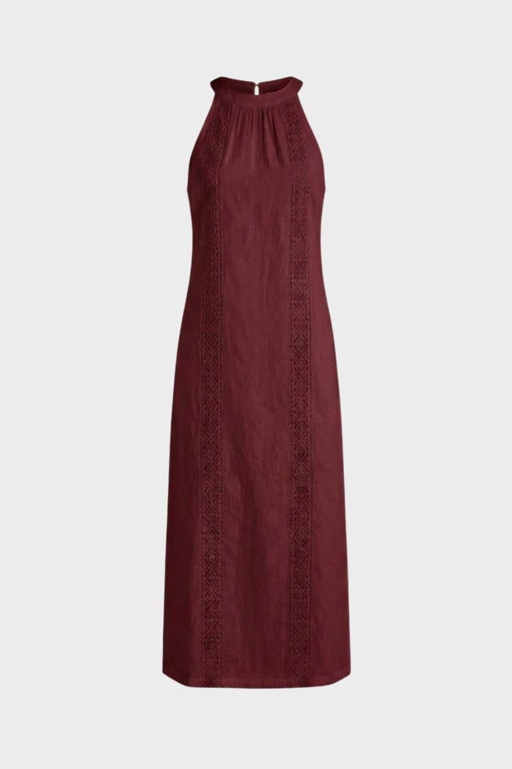 Damen Maxikleid | Stehkragen Ärmellos – Lifestyle-Look