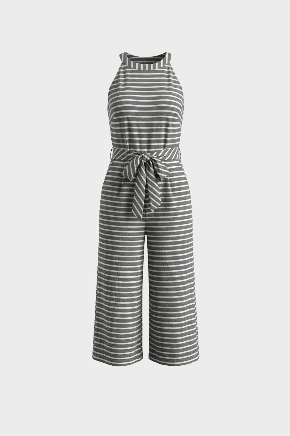 Damen Streifen Jumpsuit – Halterneck – Hauptansicht