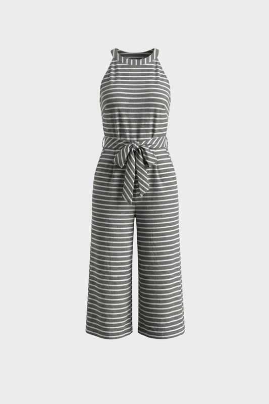 Damen Streifen Jumpsuit – Halterneck – Hauptansicht